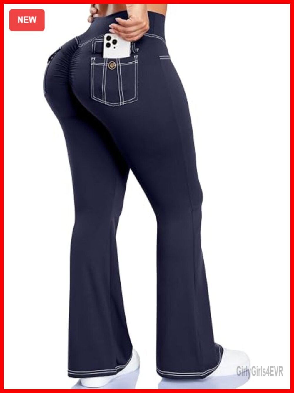 Scrunch Bootcut Flare Leggings with Pockets, Denim-Look, Yoga Pants